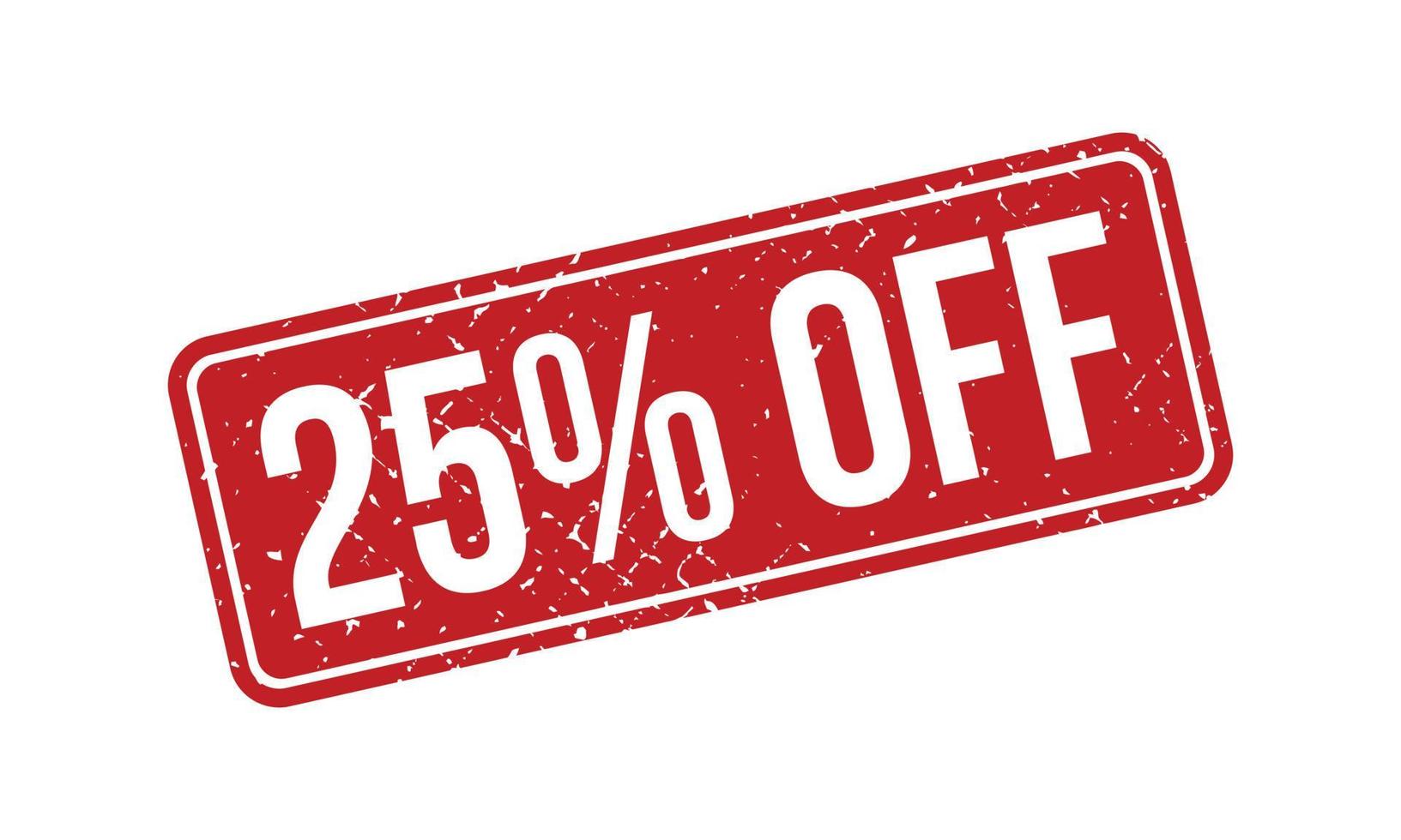25 Percent Off Rubber Stamp. Red 25 Percent Off Rubber Grunge Stamp Seal Vector Illustration