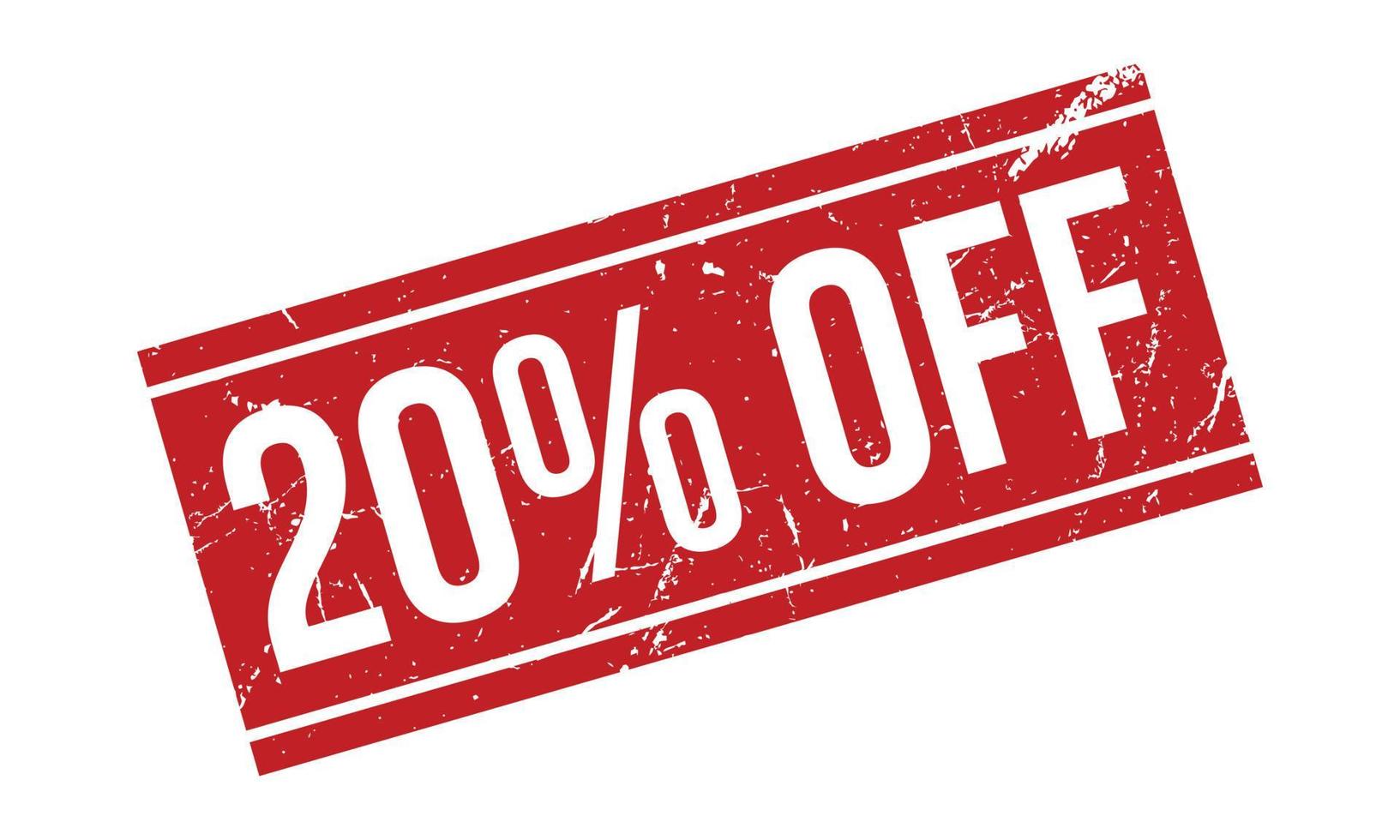 20 Percent Off Rubber Stamp. Red 20 Percent Off Rubber Grunge Stamp Seal Vector Illustration