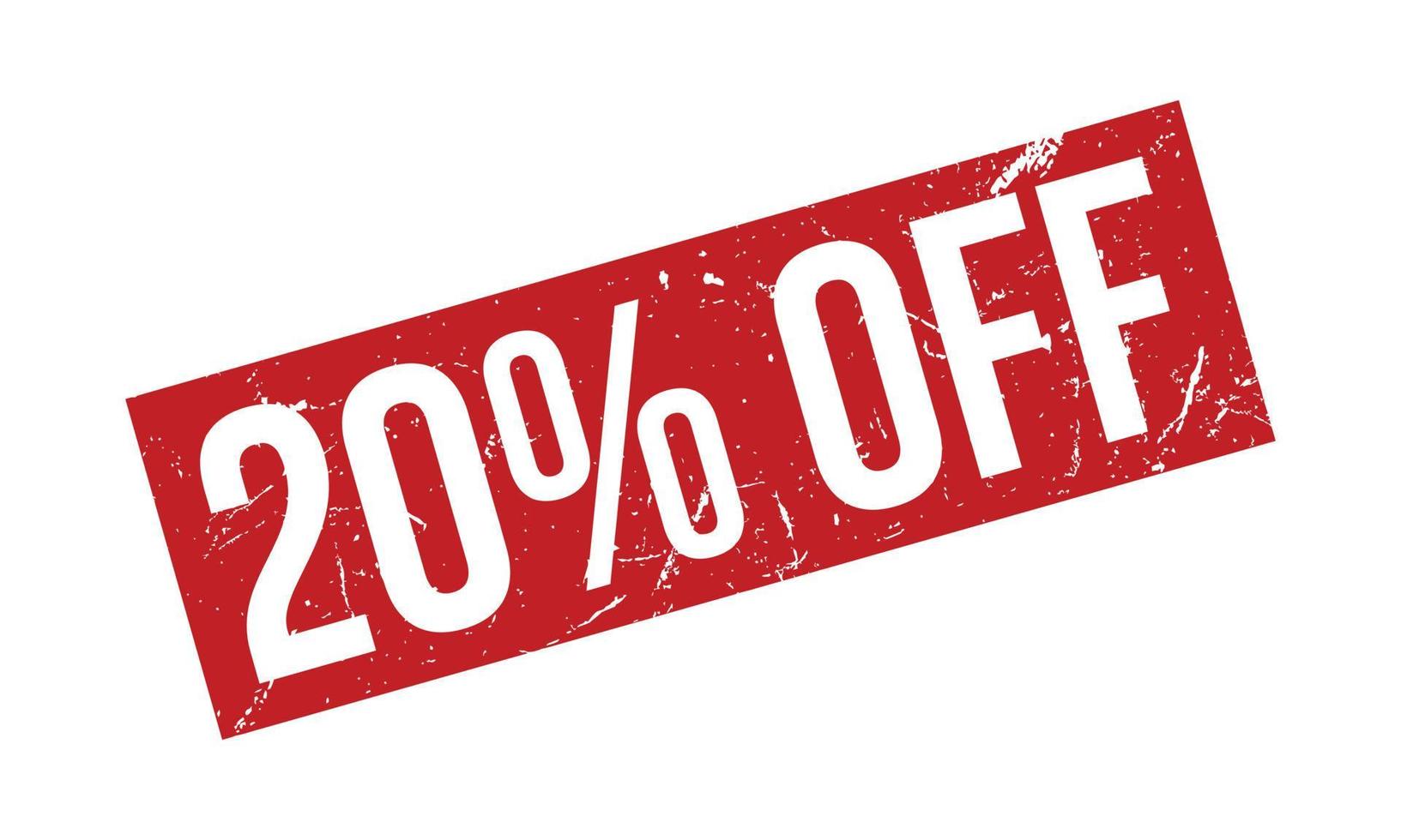 20 Percent Off Rubber Stamp. Red 20 Percent Off Rubber Grunge Stamp Seal Vector Illustration