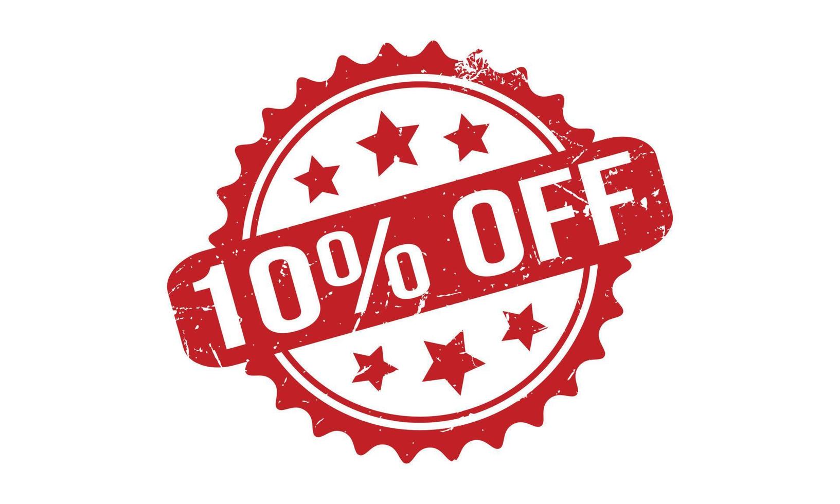 10 Percent Off Rubber Stamp. Red 10 Percent Off Rubber Grunge Stamp Seal Vector Illustration