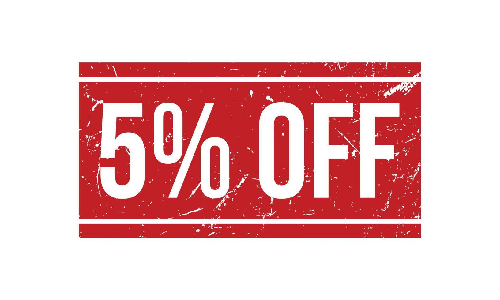 5 Percent Off Rubber Grunge Stamp Seal Vector Illustration
