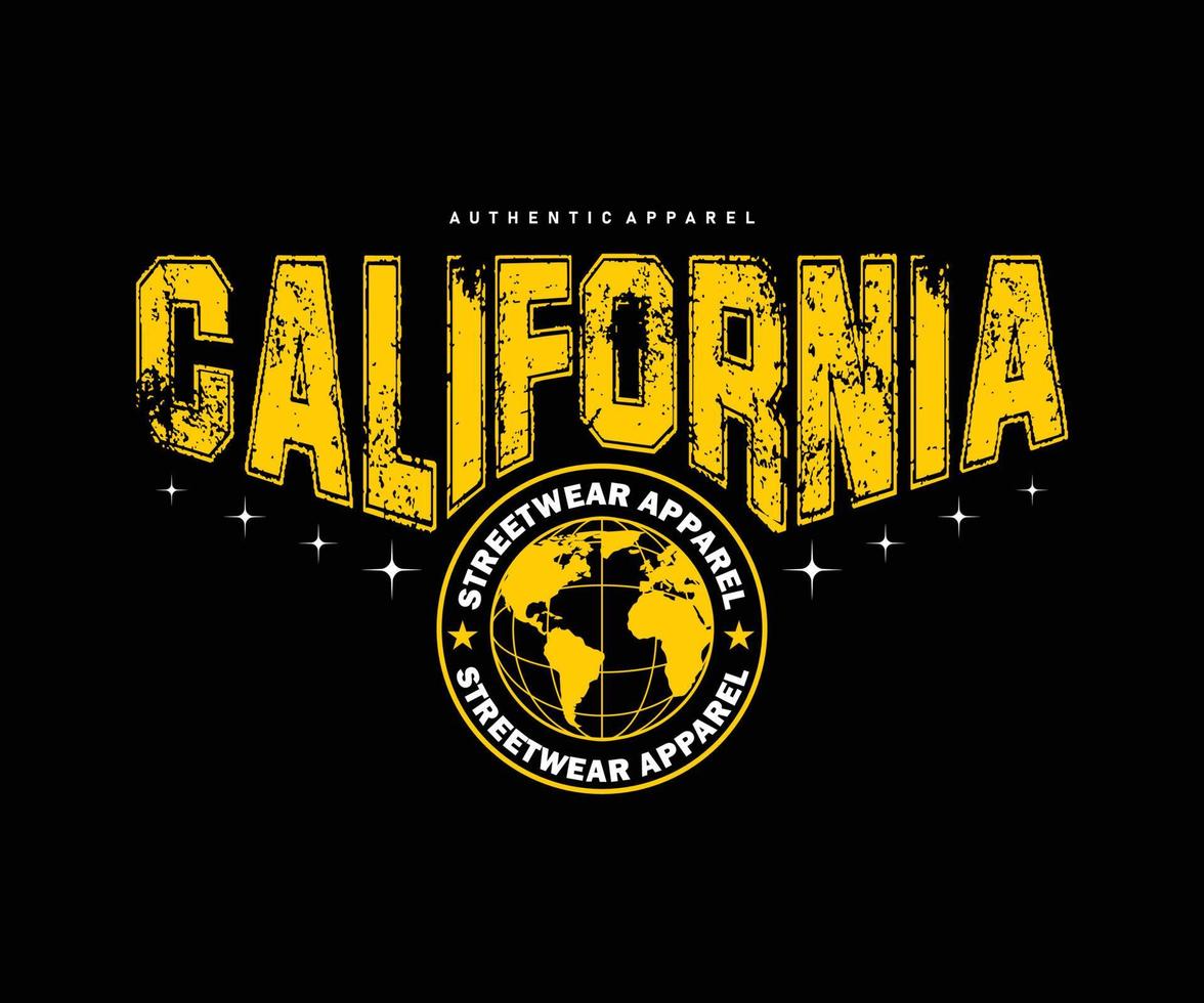 Vintage typography college varsity california state slogan print with grunge effect for streetwear and urban style t-shirts design, hoodies, etc vector