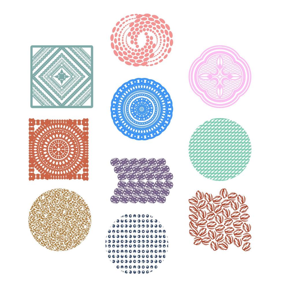 Abstract pattern shapes, Mandala. vector