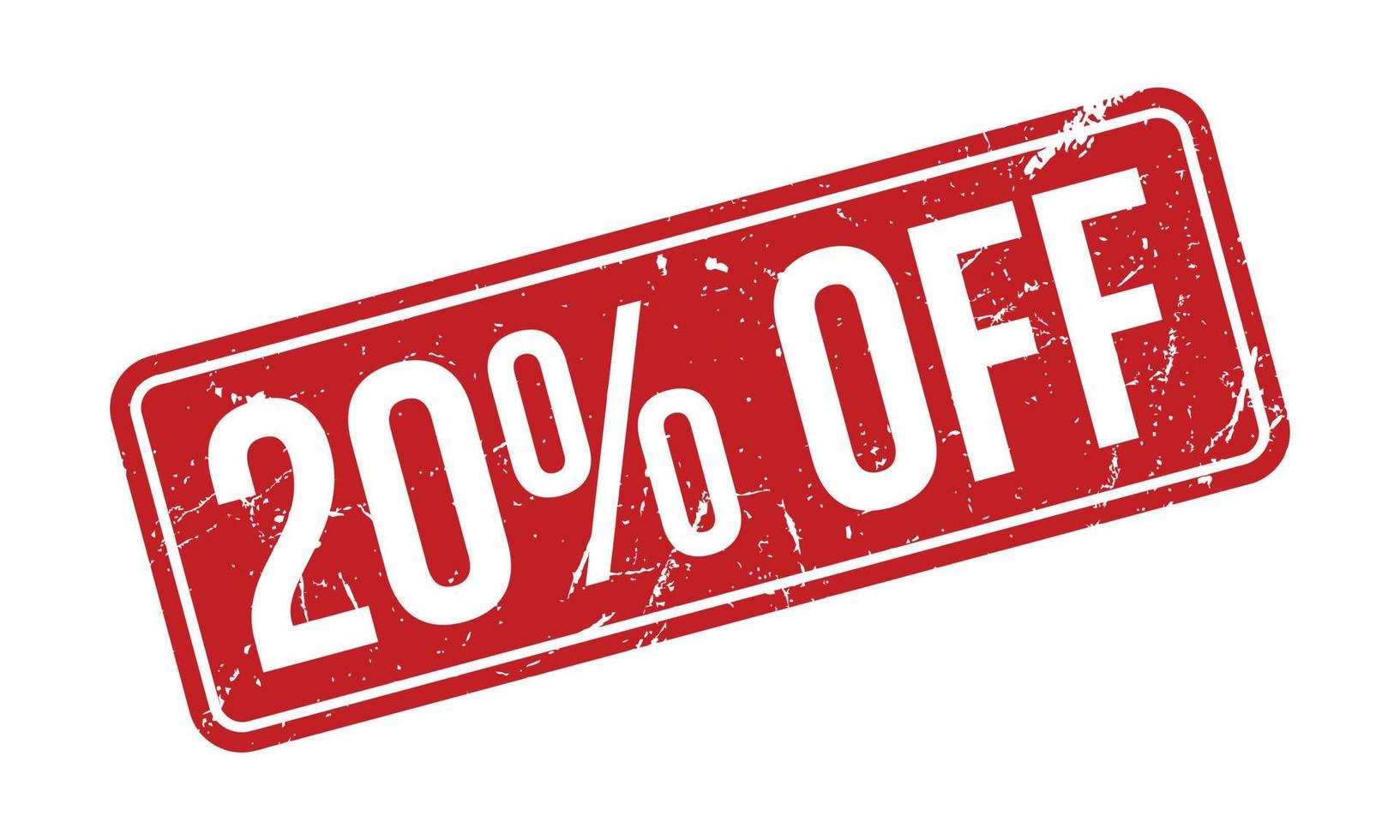 20 Percent Off Rubber Stamp. Red 20 Percent Off Rubber Grunge Stamp Seal Vector Illustration