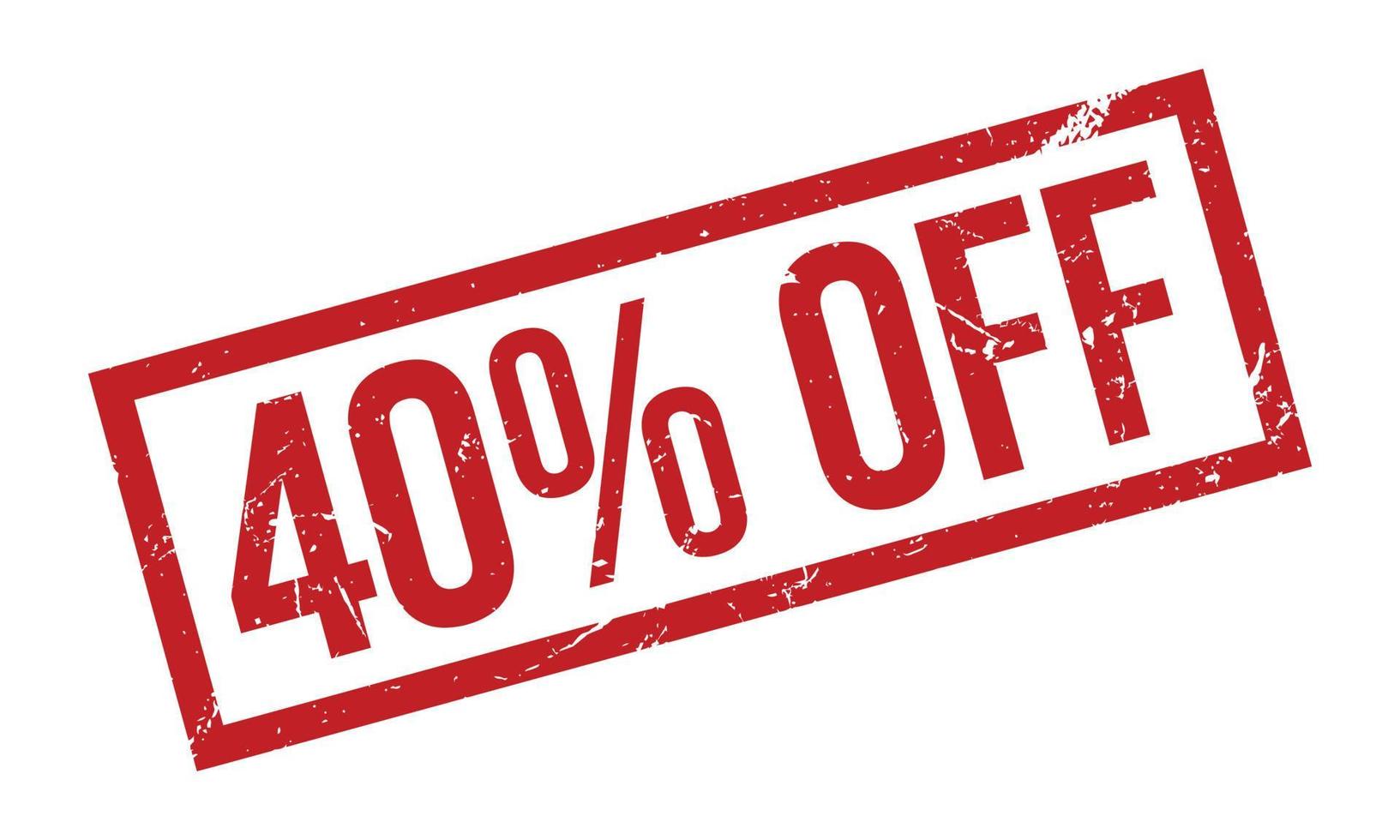 40 Percent Off Rubber Stamp. Red 40 Percent Off Rubber Grunge Stamp Seal Vector Illustration