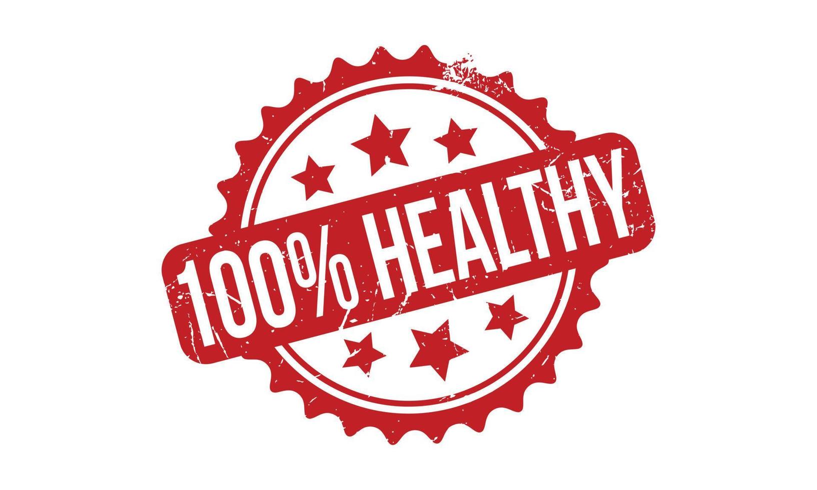 100 Percent Healthy Rubber Stamp. Red 100 Percent Healthy Rubber Grunge Stamp Seal Vector Illustration