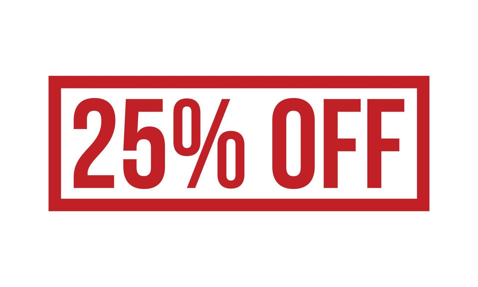 25 Percent Off Rubber Stamp. Red 25 Percent Off Rubber Grunge Stamp Seal Vector Illustration