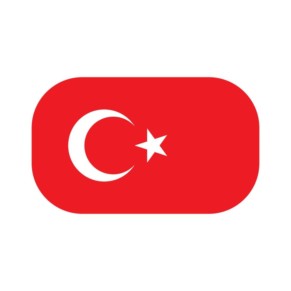 Turkey flag icon design. world national flag vector illustration.