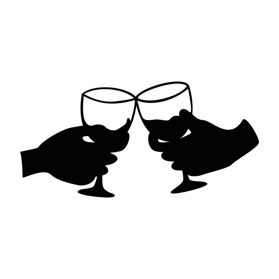celebration toast silhouette. cheers icon sign and symbol. vector