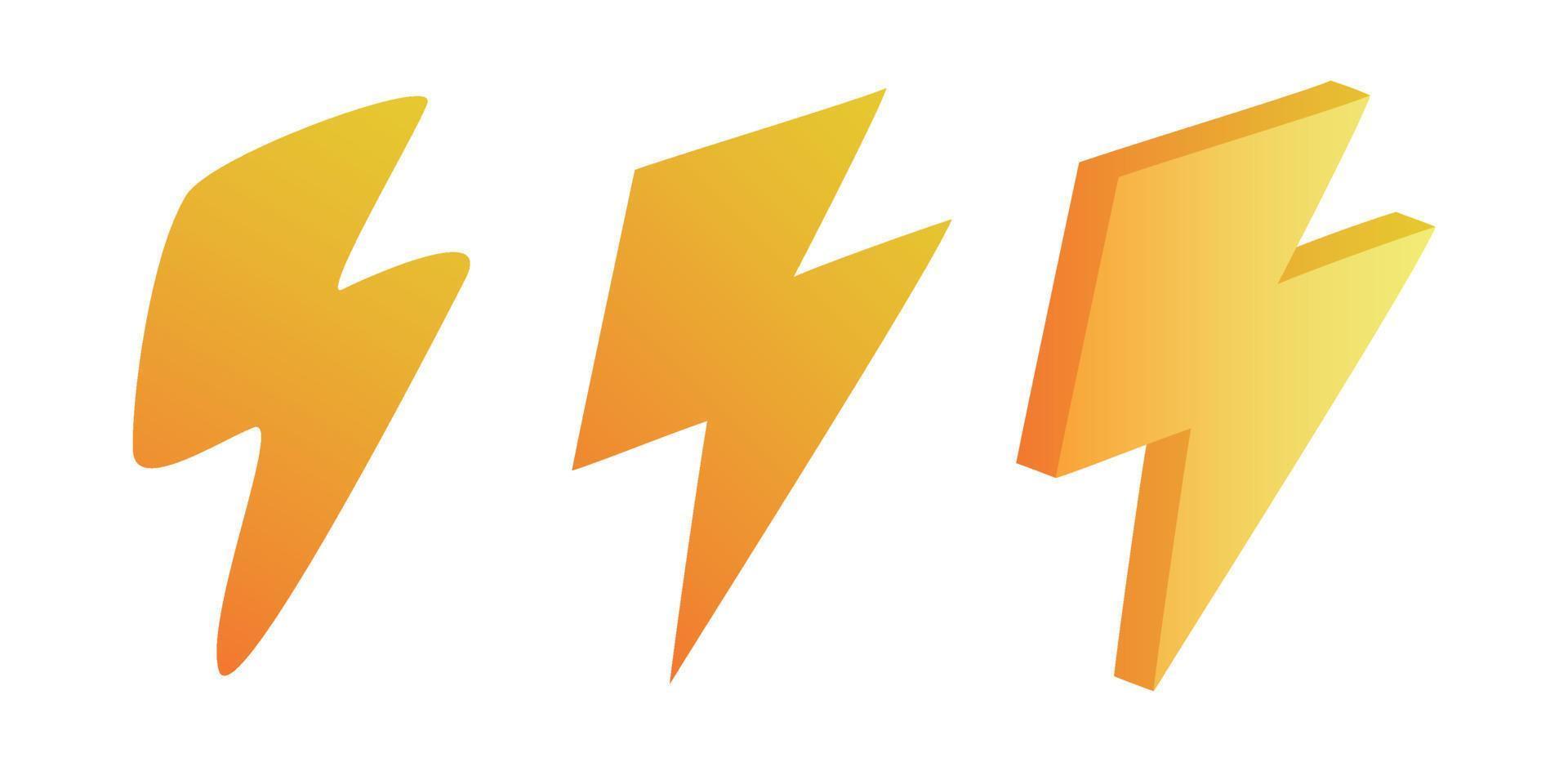 set of flash icon design. lightning sign and symbol. vector
