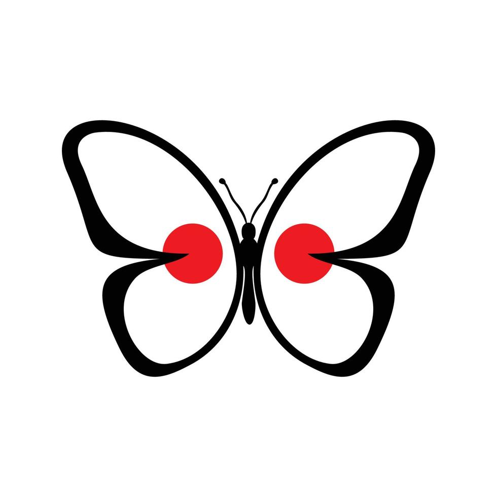 Japan flag butterfly design. national world flag insect. vector