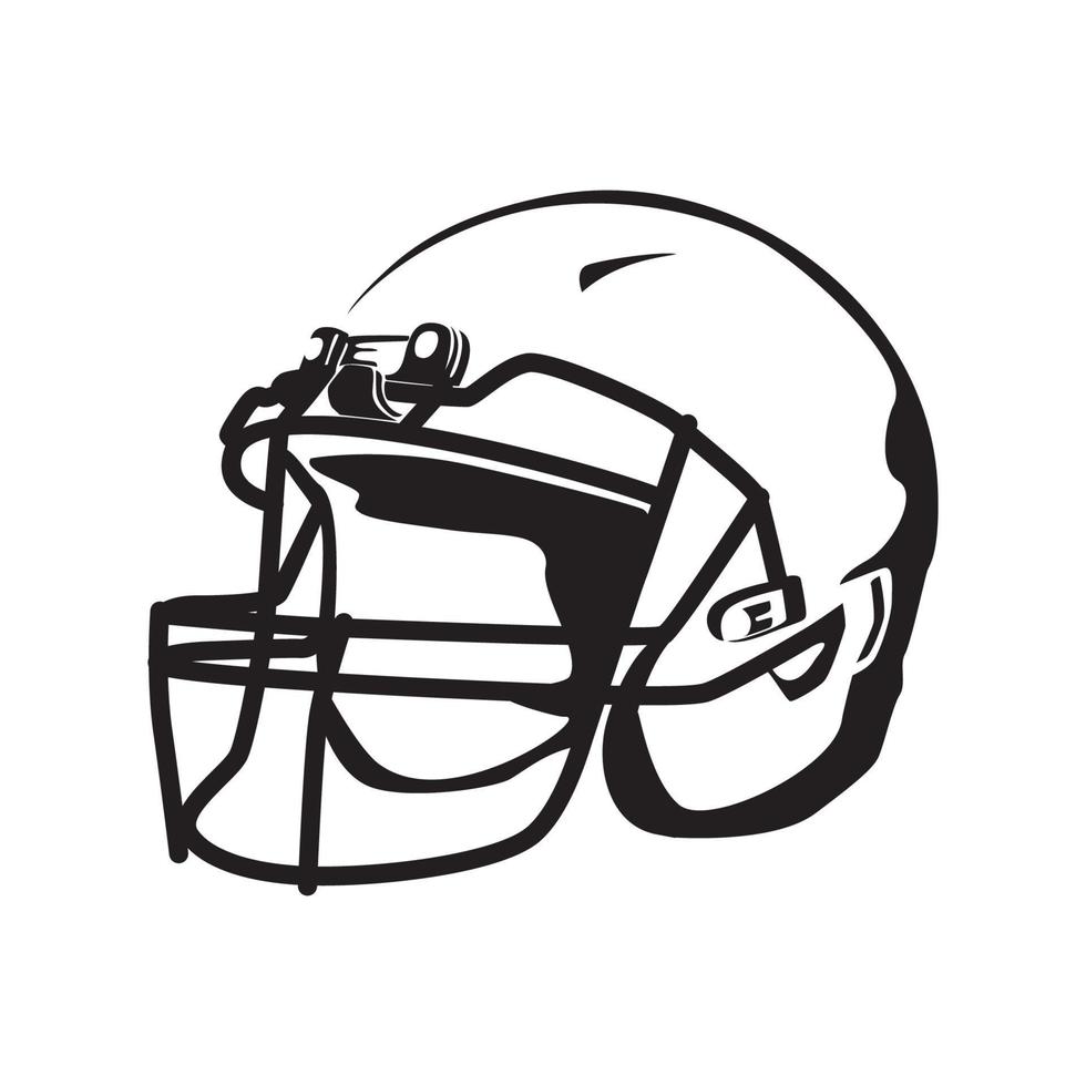 rugby helmet silhouette. American football vector illustration.