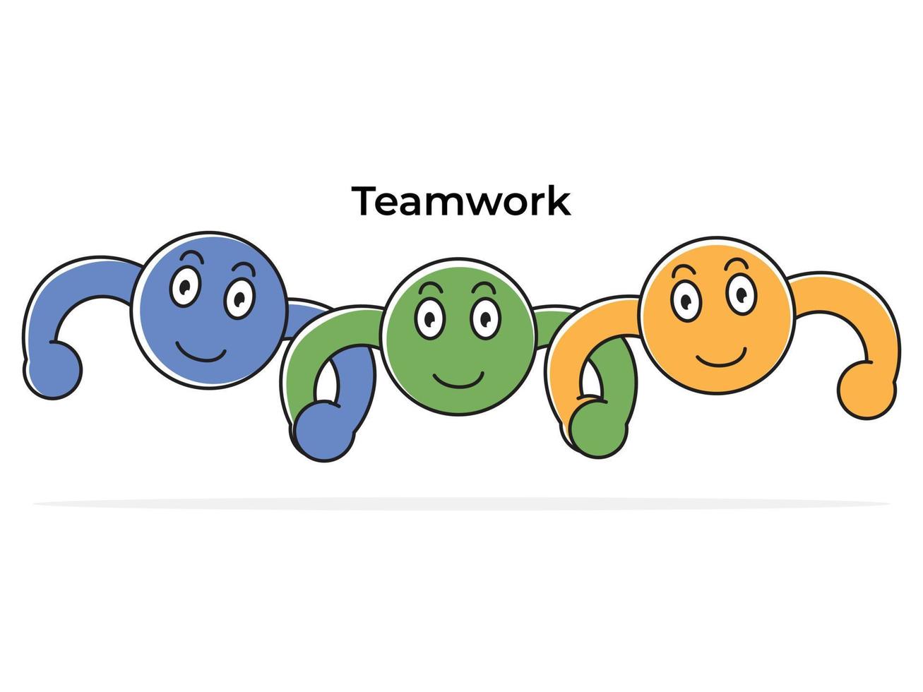 Teamwork icon, business elements illustration vector