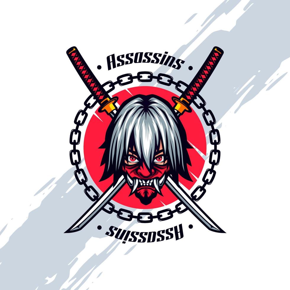 White Haired Assassins Icon vector
