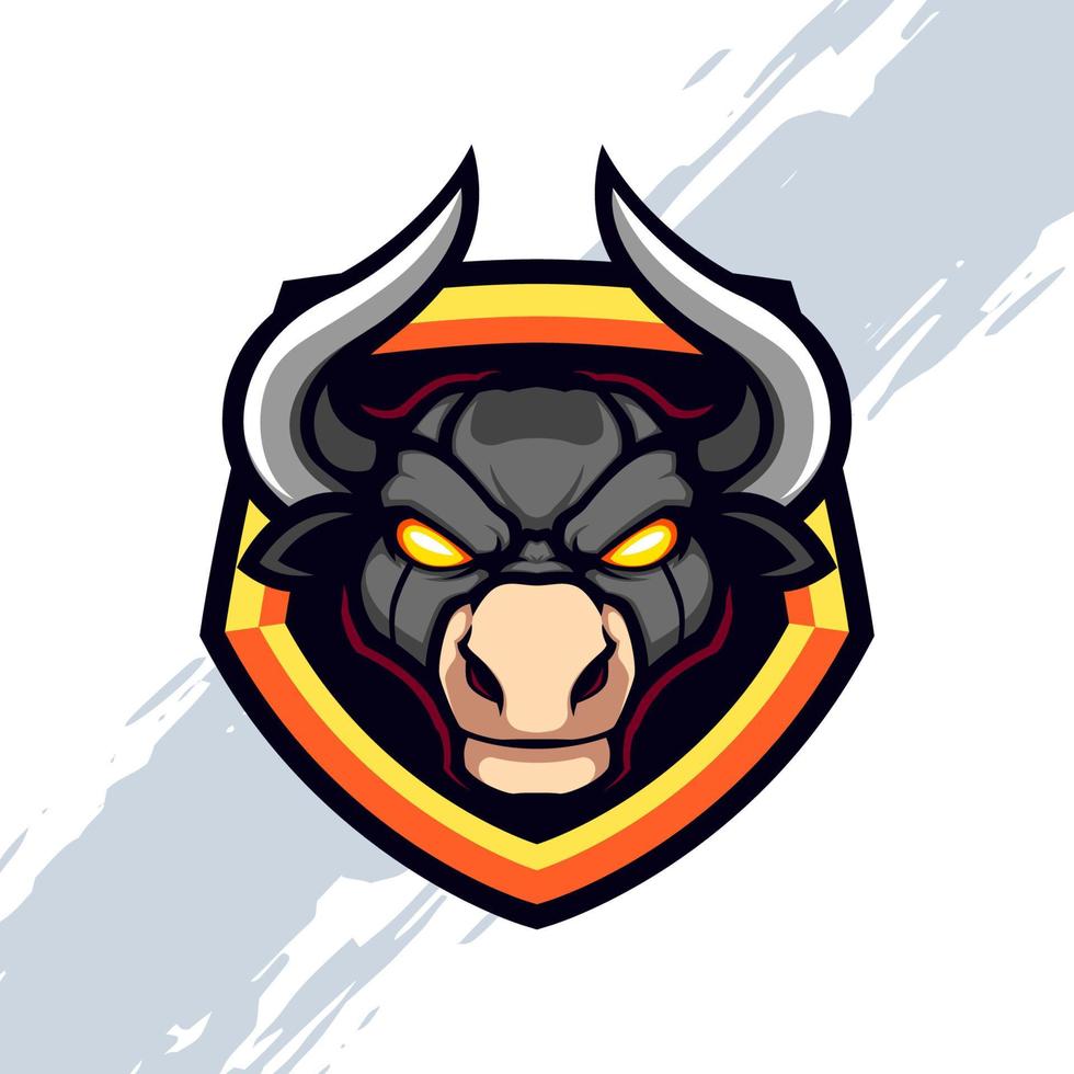 Mad Black Bull Head Mascot vector