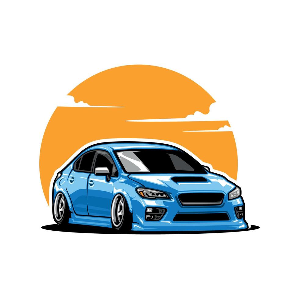 carreras coche ilustración logo vector