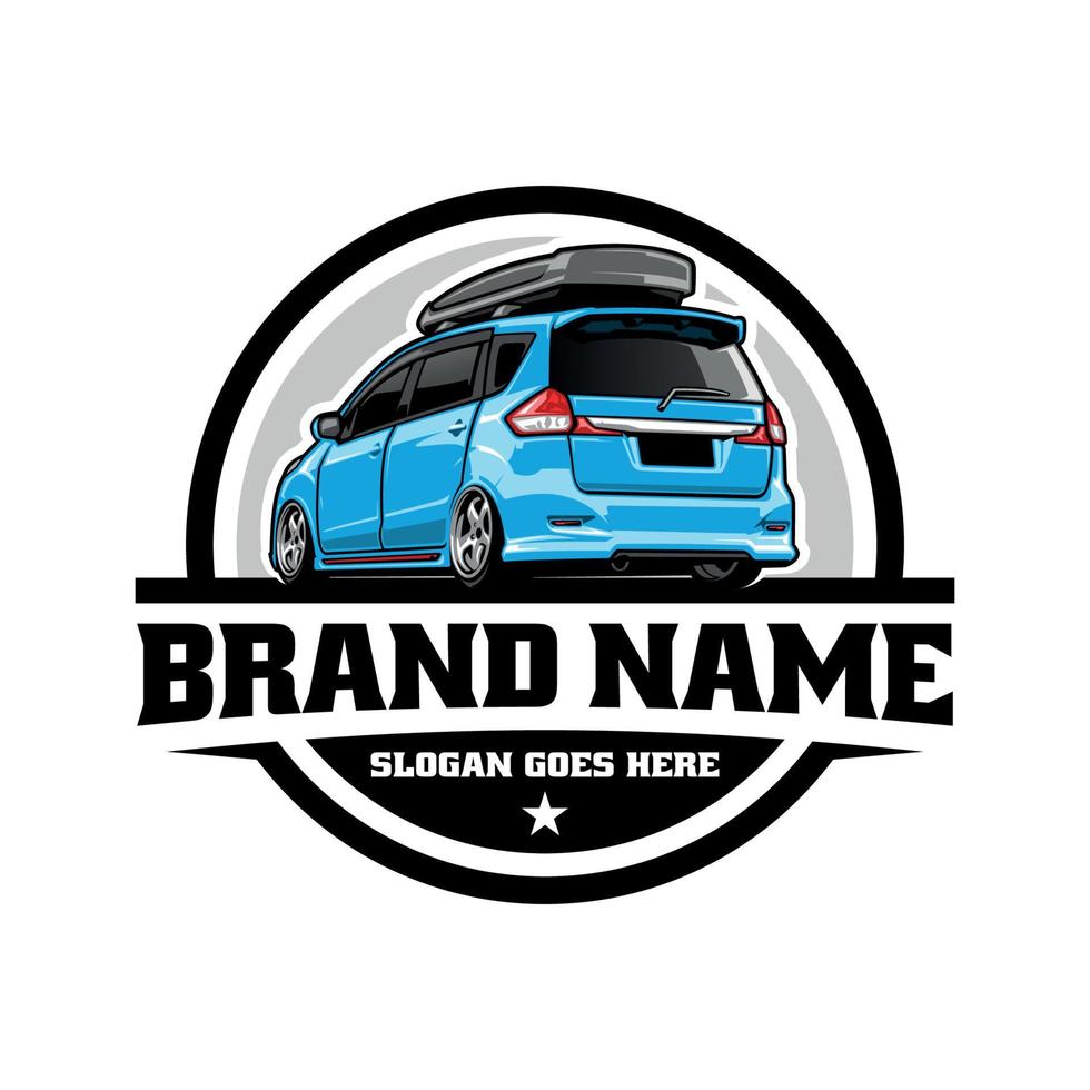 car with roof box container illustration logo vector