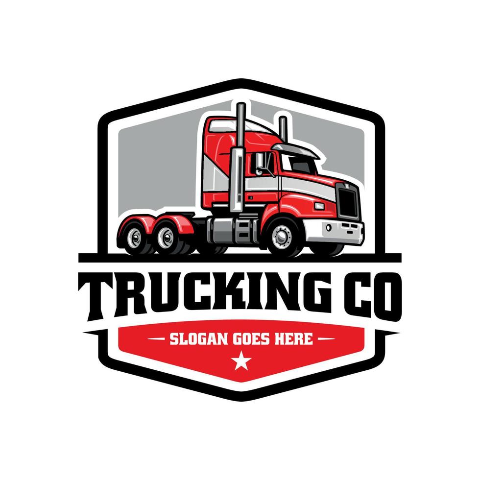 big rig truck illustration logo vector