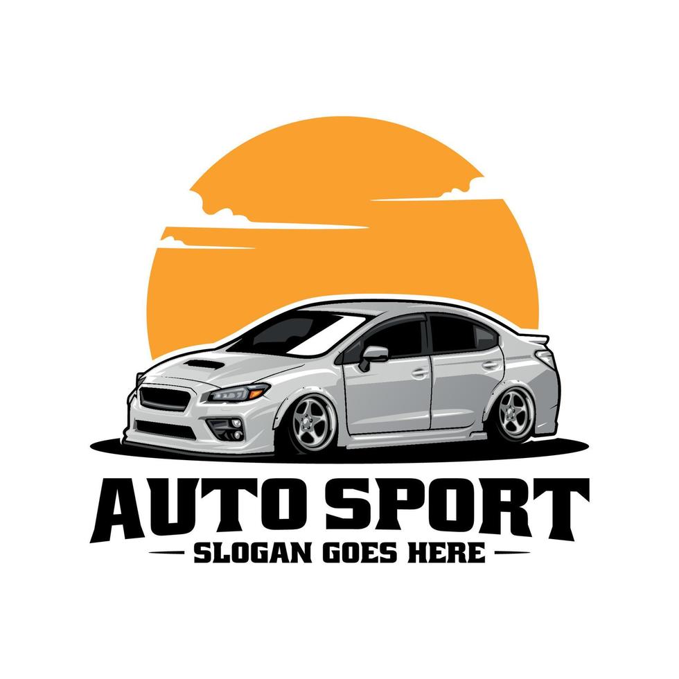 racing car illustration logo vector