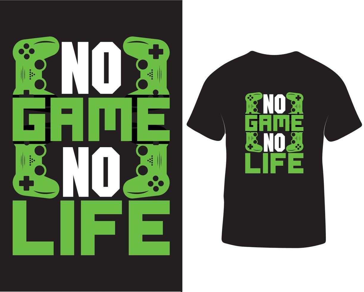 No vida No juego camiseta diseño Pro descargar vector