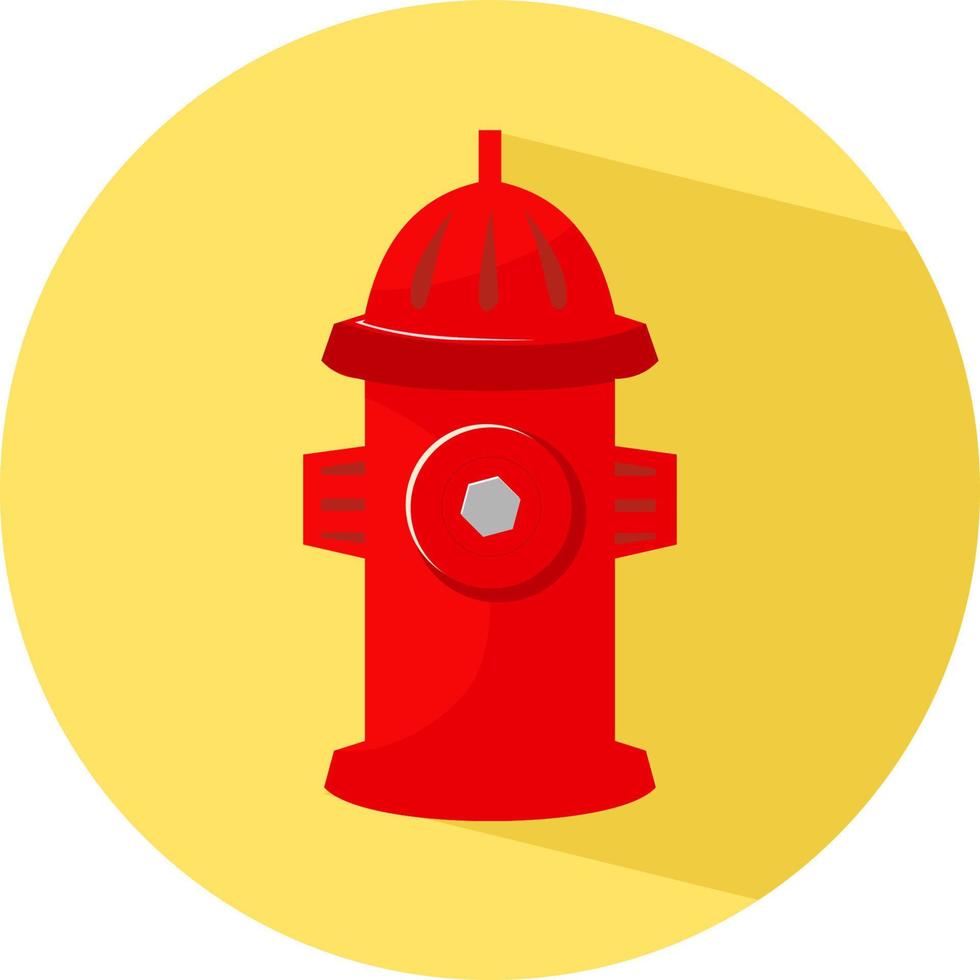 Red fire hydrant isolated in flat style. Protection symbol. Vector illustration