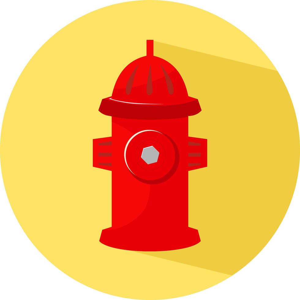Red fire hydrant isolated in flat style. Protection symbol. Vector