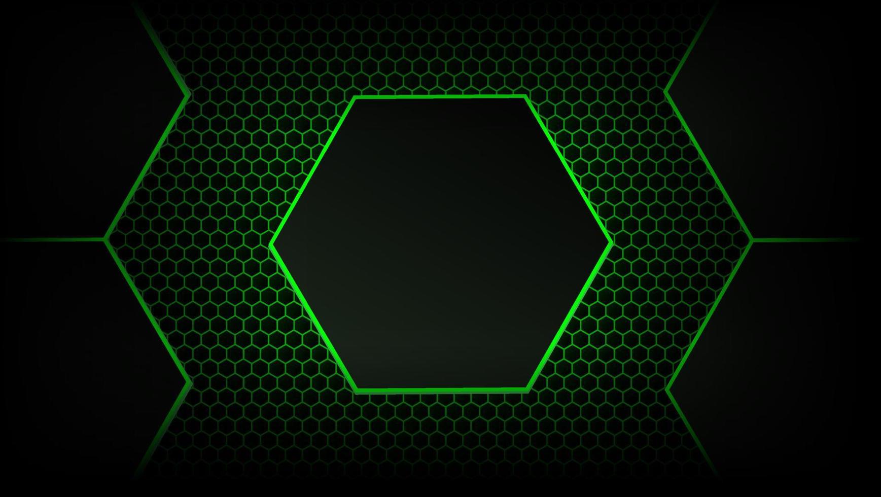 hexagon abstract green dark background vector