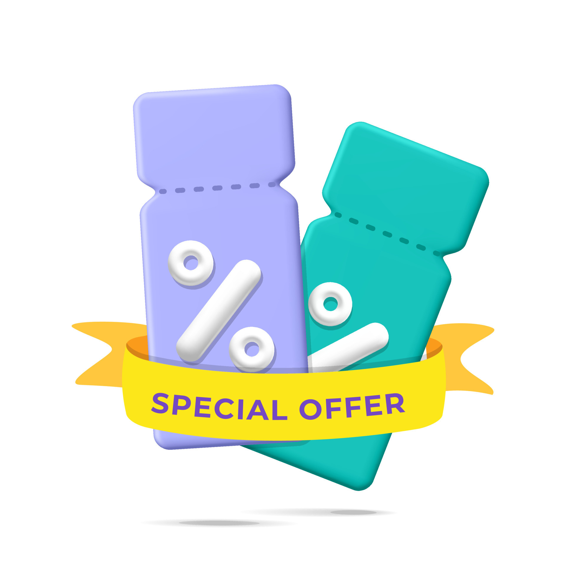 3d vector mockup web element for online shopping special offer label