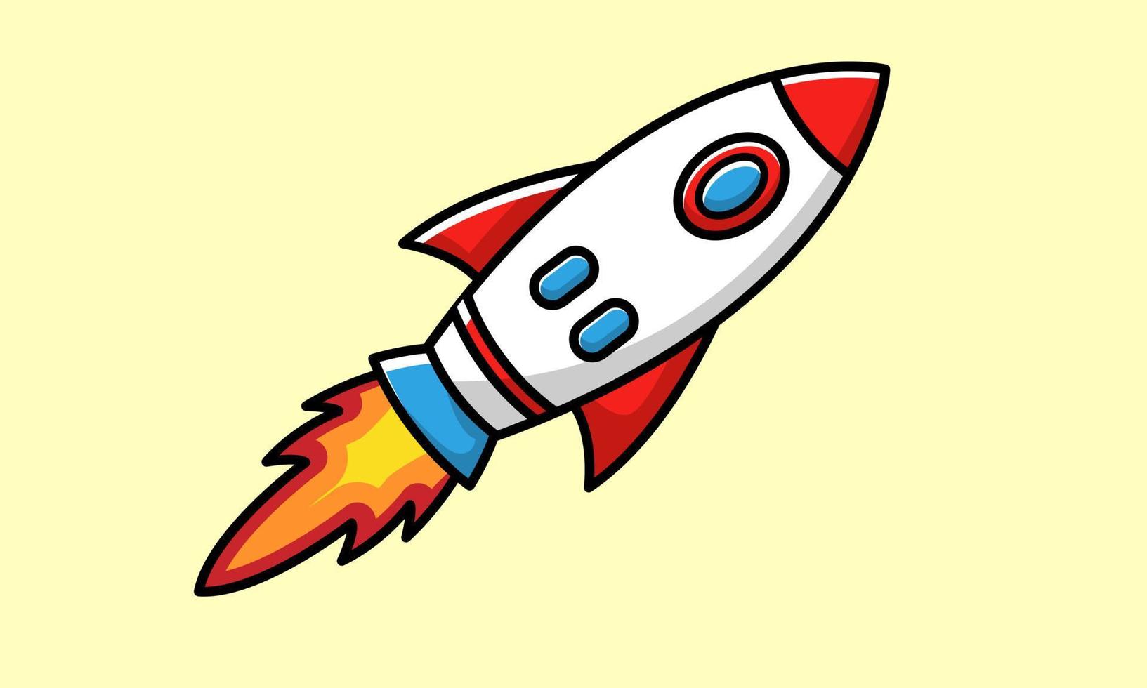 Launched rocket design. Perfect for logos, space content, education, children's books, and more vector