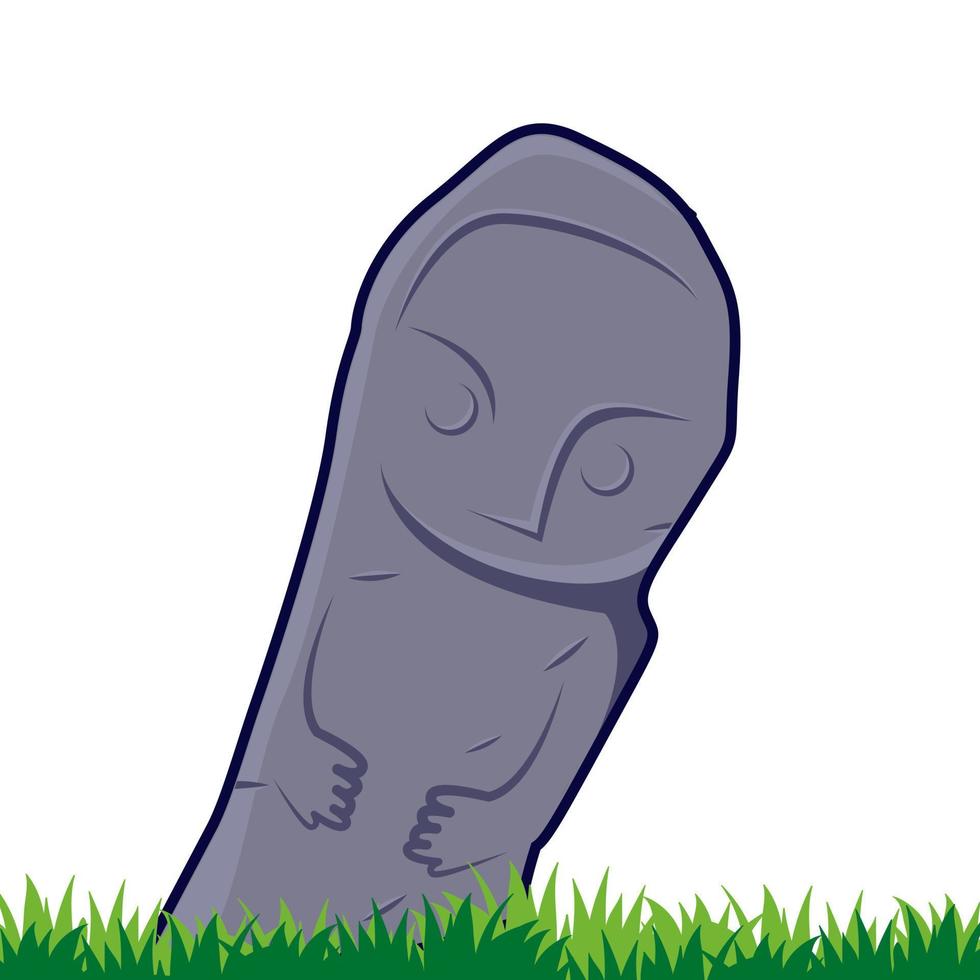 Palindo megalith statue vector. Derived from an unknown prehistoric megalithic culture. Located in the Bada valley, Central Sulawesi, Indonesia. vector