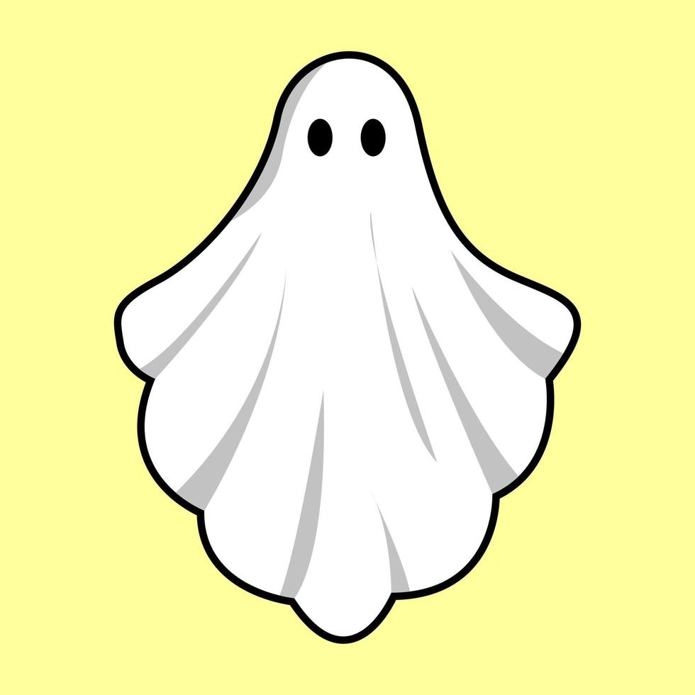 Ghost vector in kawaii style. It is suitable for design elements, children's books, story books, and so on.