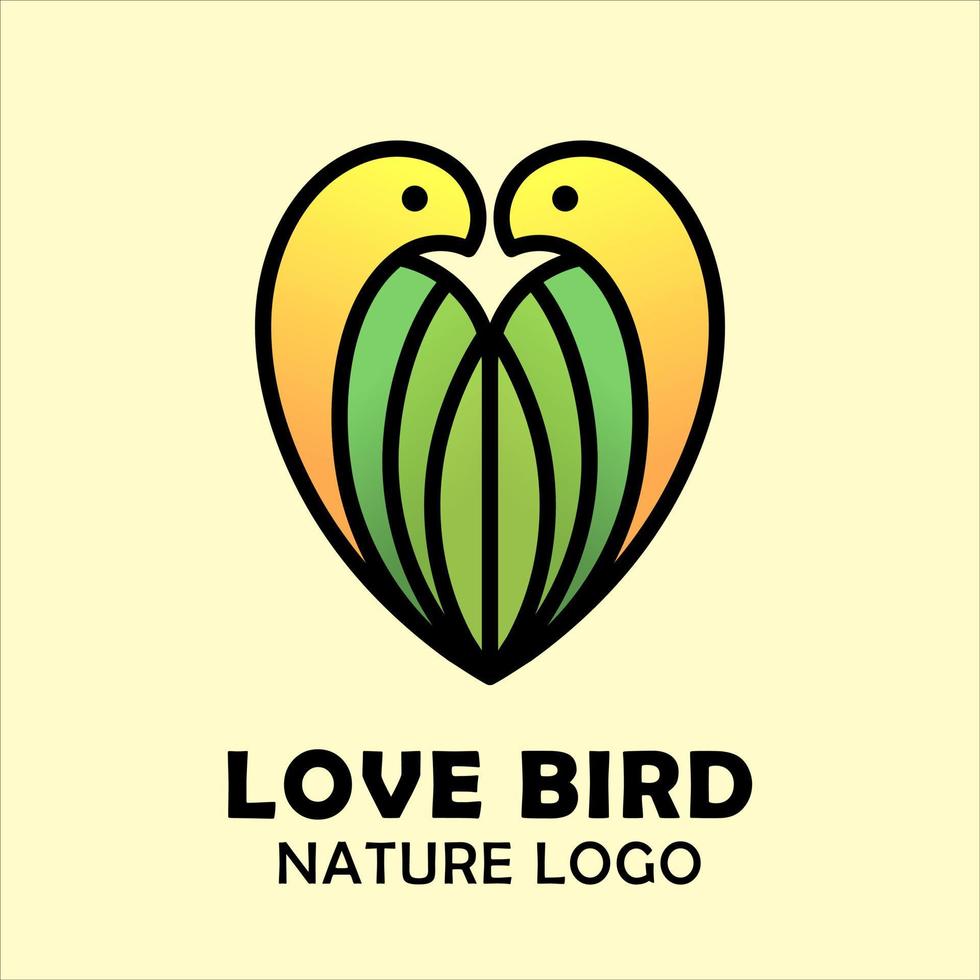 amor pájaro naturaleza logo. eso es adecuado para logos de aves, naturaleza, amar, comunidad, humanidad, compañías, y más. vector