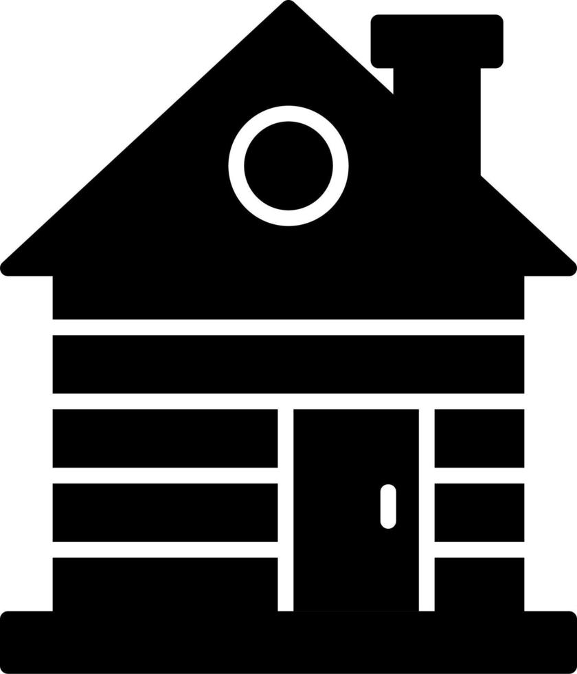 Wood Cabin Vector Icon