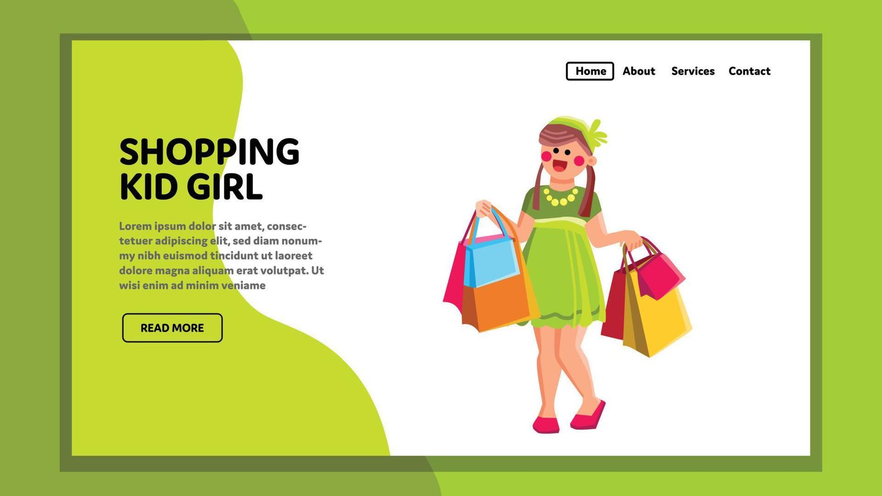 shopping kid girl vector