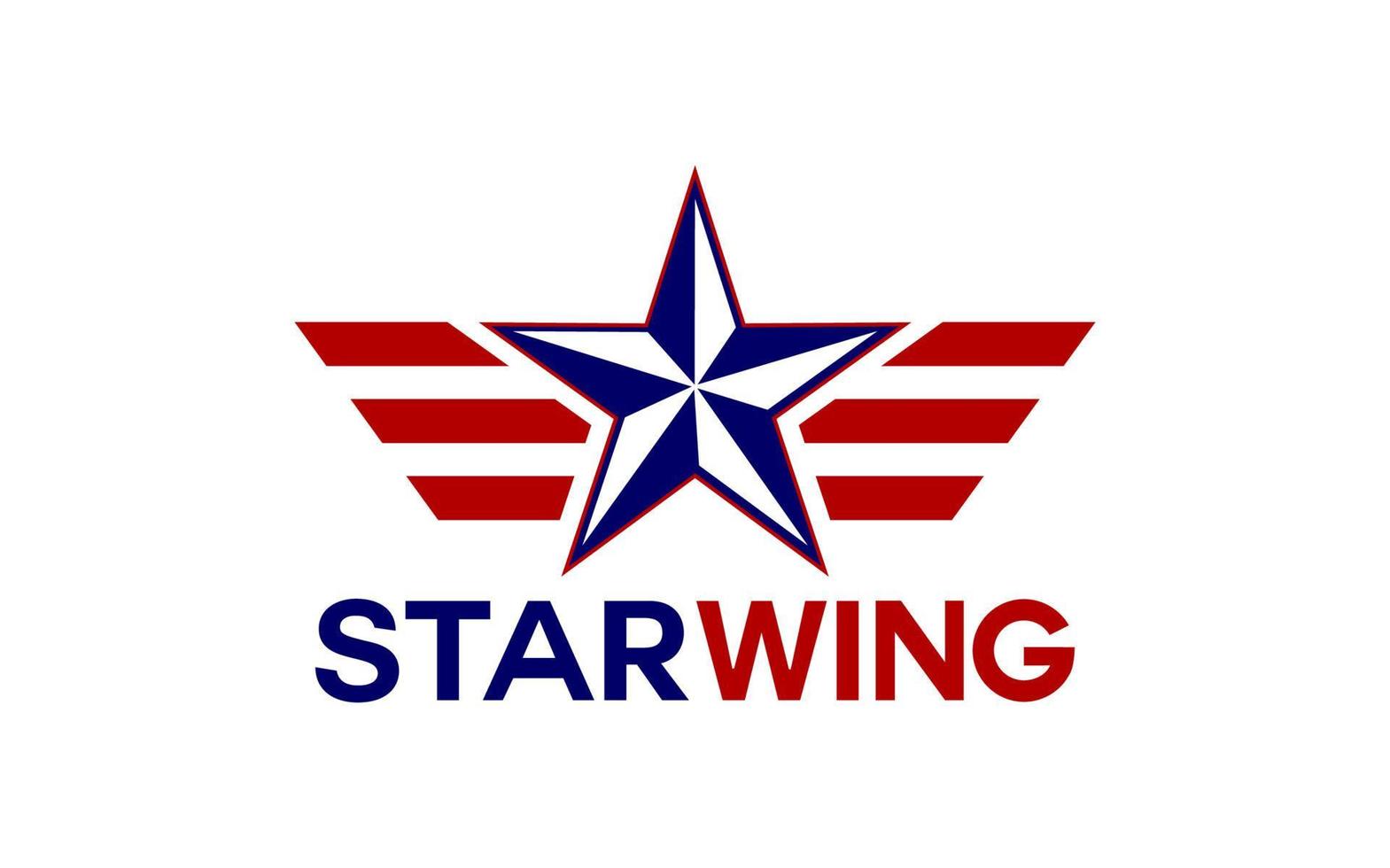 Star with wings logo design template vector