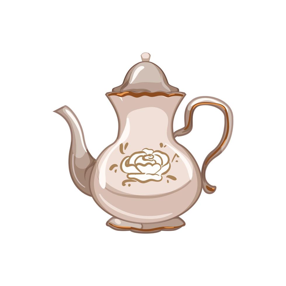 antique vintage teapot cartoon vector illustration