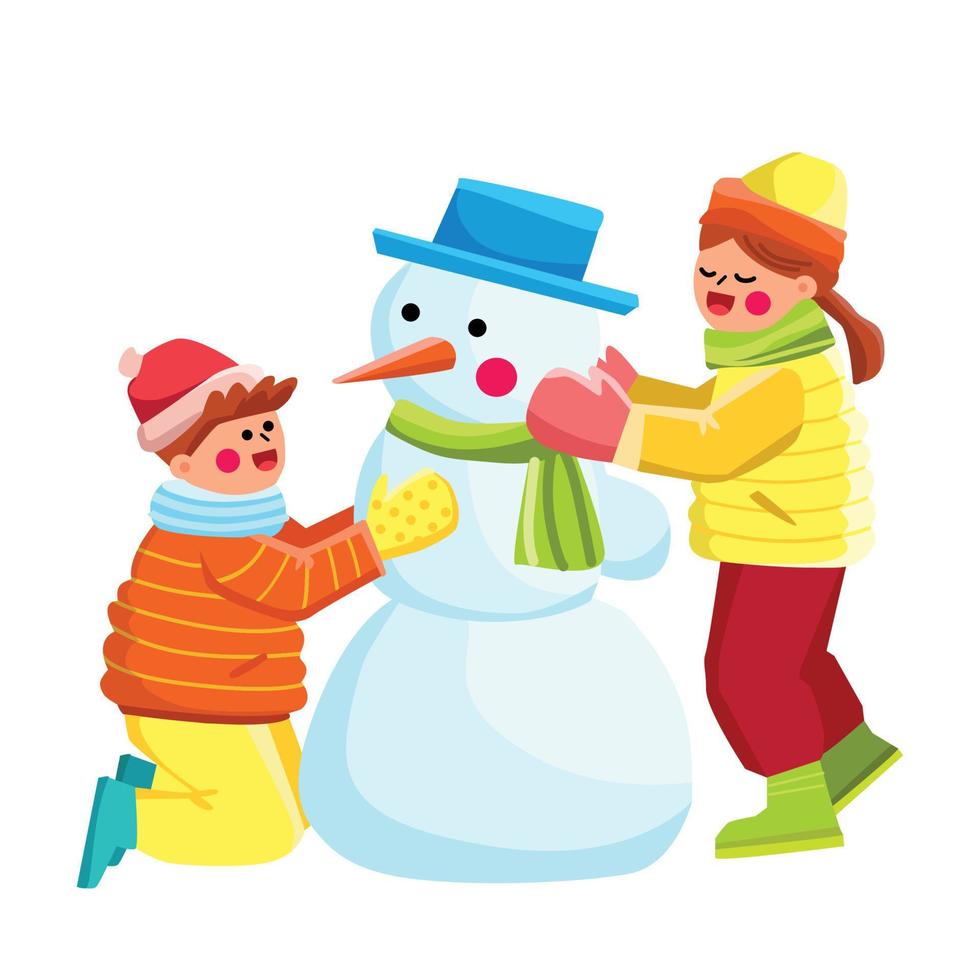 snowman kid vector