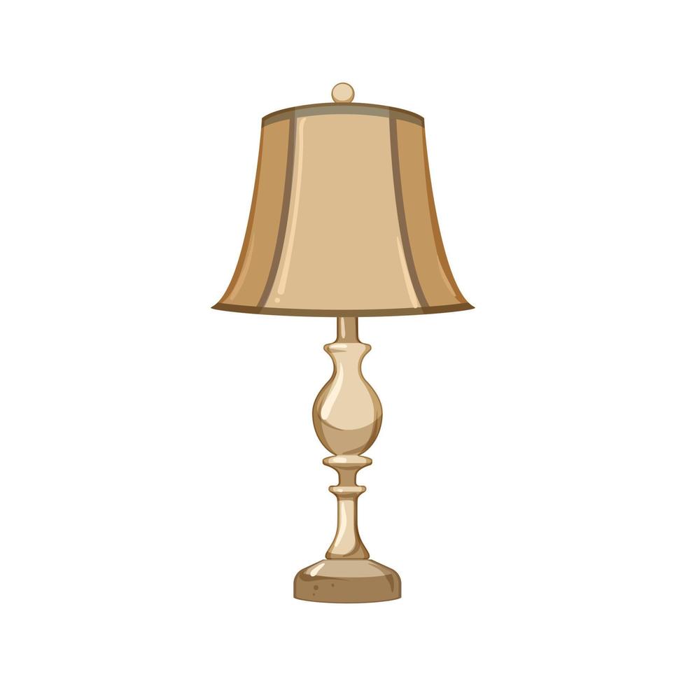 room vintage table lamp cartoon vector illustration