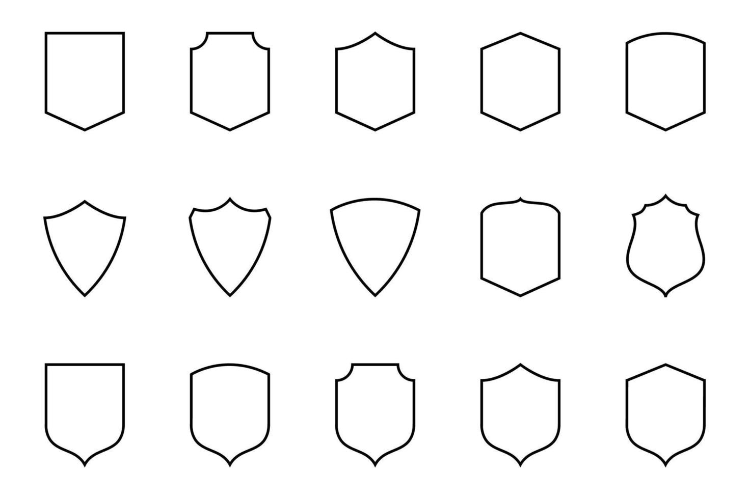 Set of Outline Security Shields. Secure and Protection illustration for your web site design, game, logo, app, and UI. vector