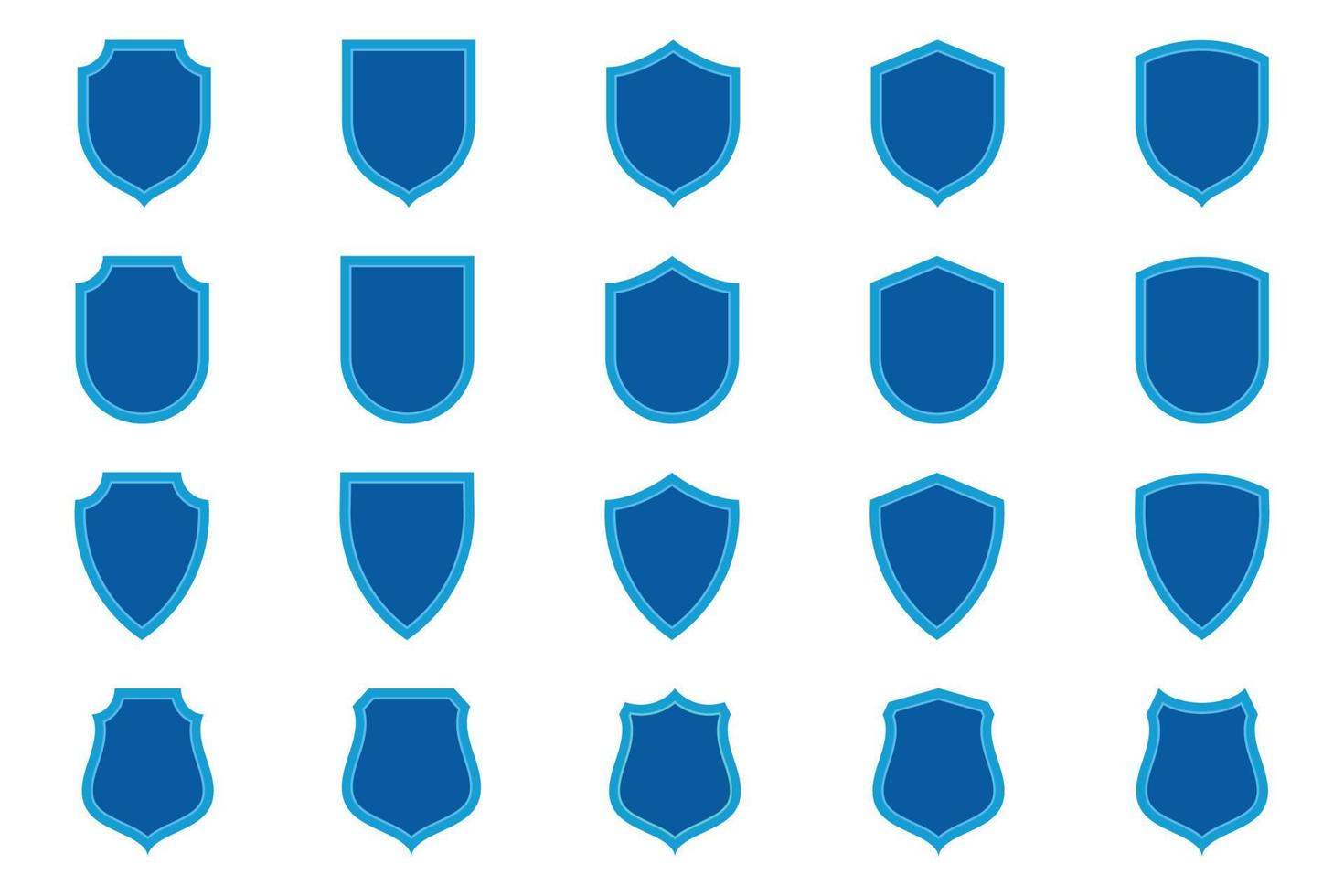Set of Blue Flat Security Shields. Secure and Protection illustration for your web site design, game, logo, app, and UI. vector
