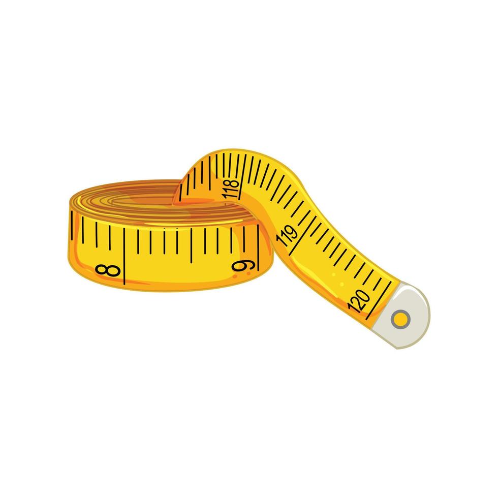 scale yellow measuring tape cartoon vector illustration