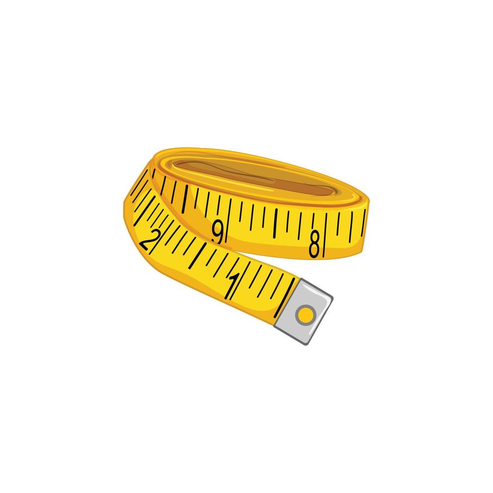 instrument yellow measuring tape cartoon vector illustration