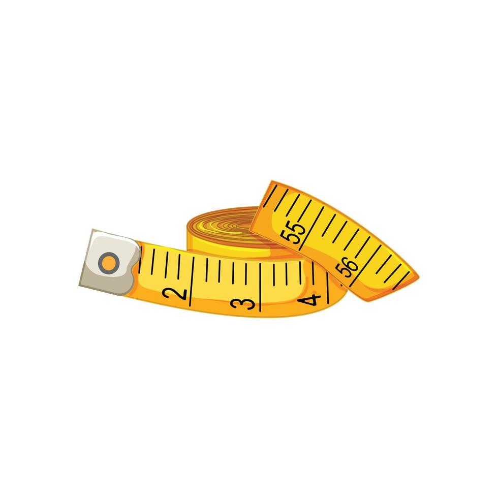 centimeter yellow measuring tape cartoon vector illustration