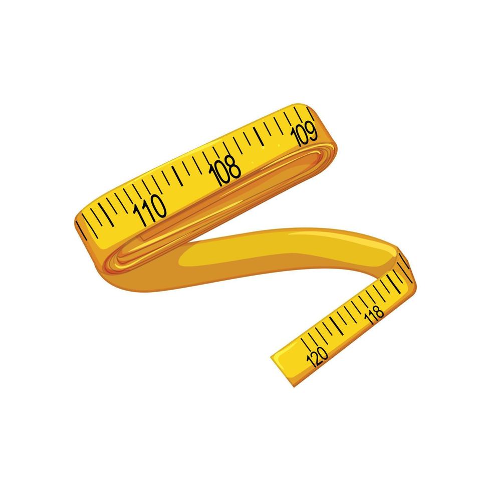 work yellow measuring tape cartoon vector illustration