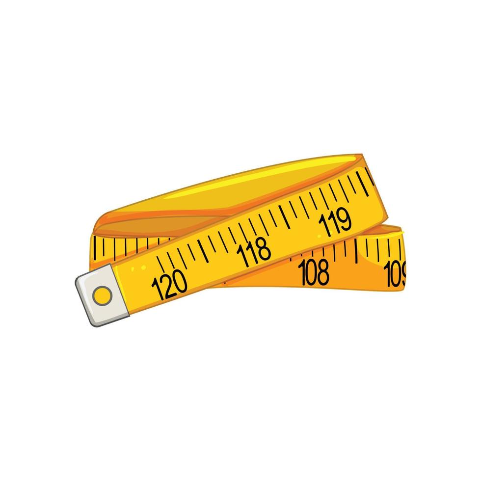 meter yellow measuring tape cartoon vector illustration