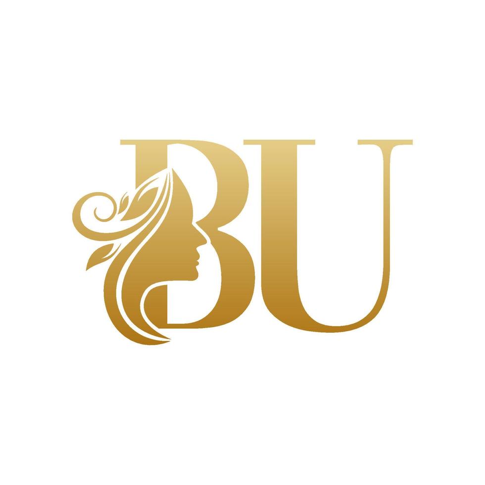 Initial BUface beauty logo design templates vector