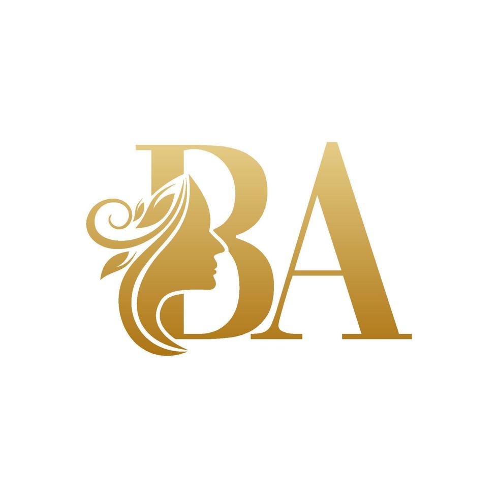 Initial BA face beauty logo design templates vector
