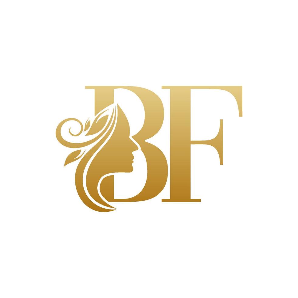 Initial BF face beauty logo design templates vector