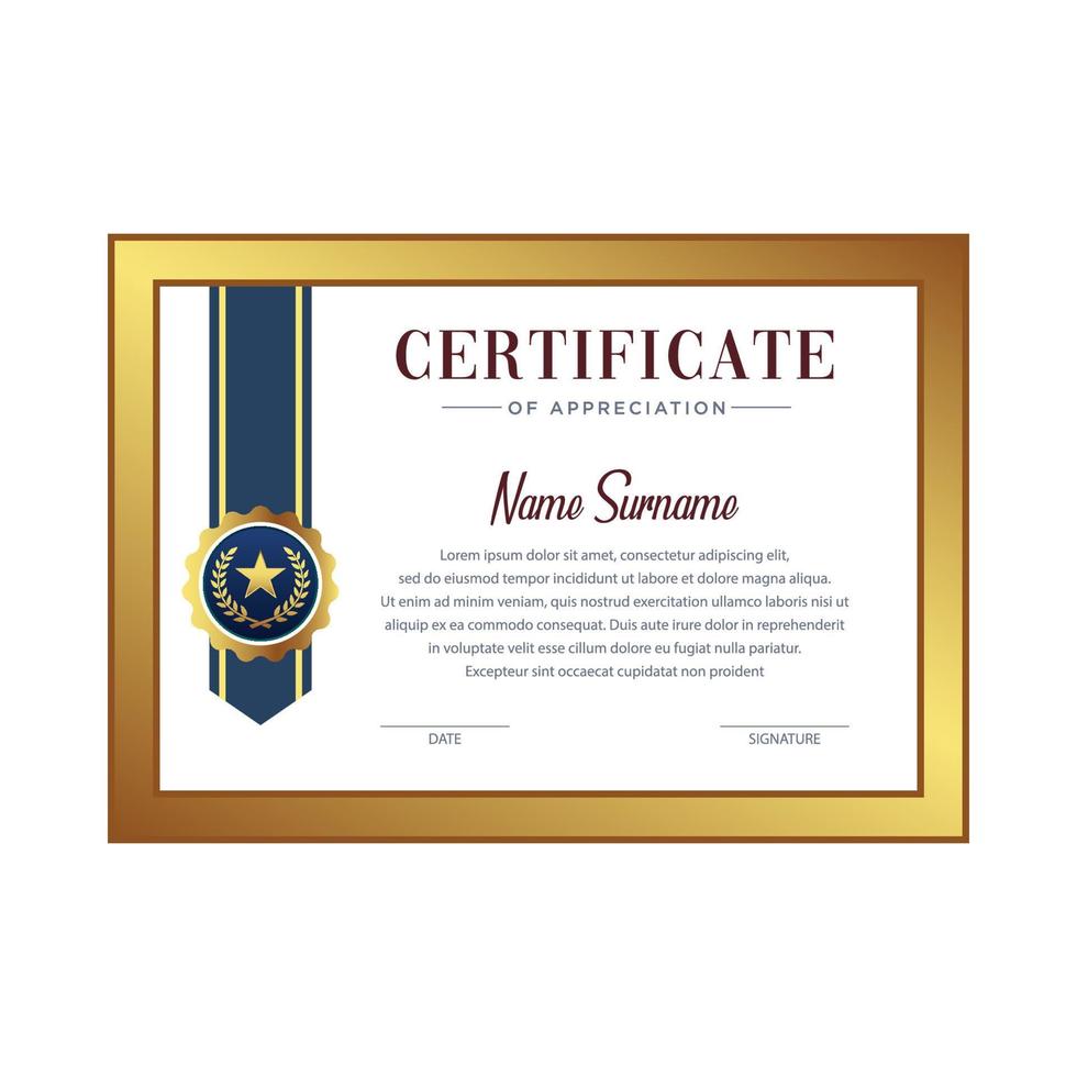 Certificate vector design templates isolated on white background