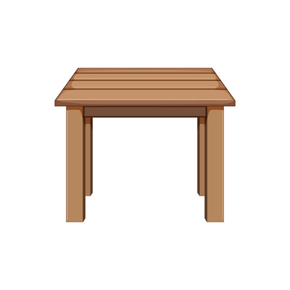 wooden garden outdoor table cartoon vector illustration